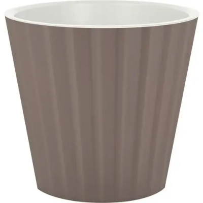 Горшок для цветов пластиковый 10,5л d-28см «Sand» c дренажной вставкой, французский платан