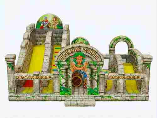 Коммерческий надувной батут «Храм сокровищ», 11×8,7×6 м, с двумя горками