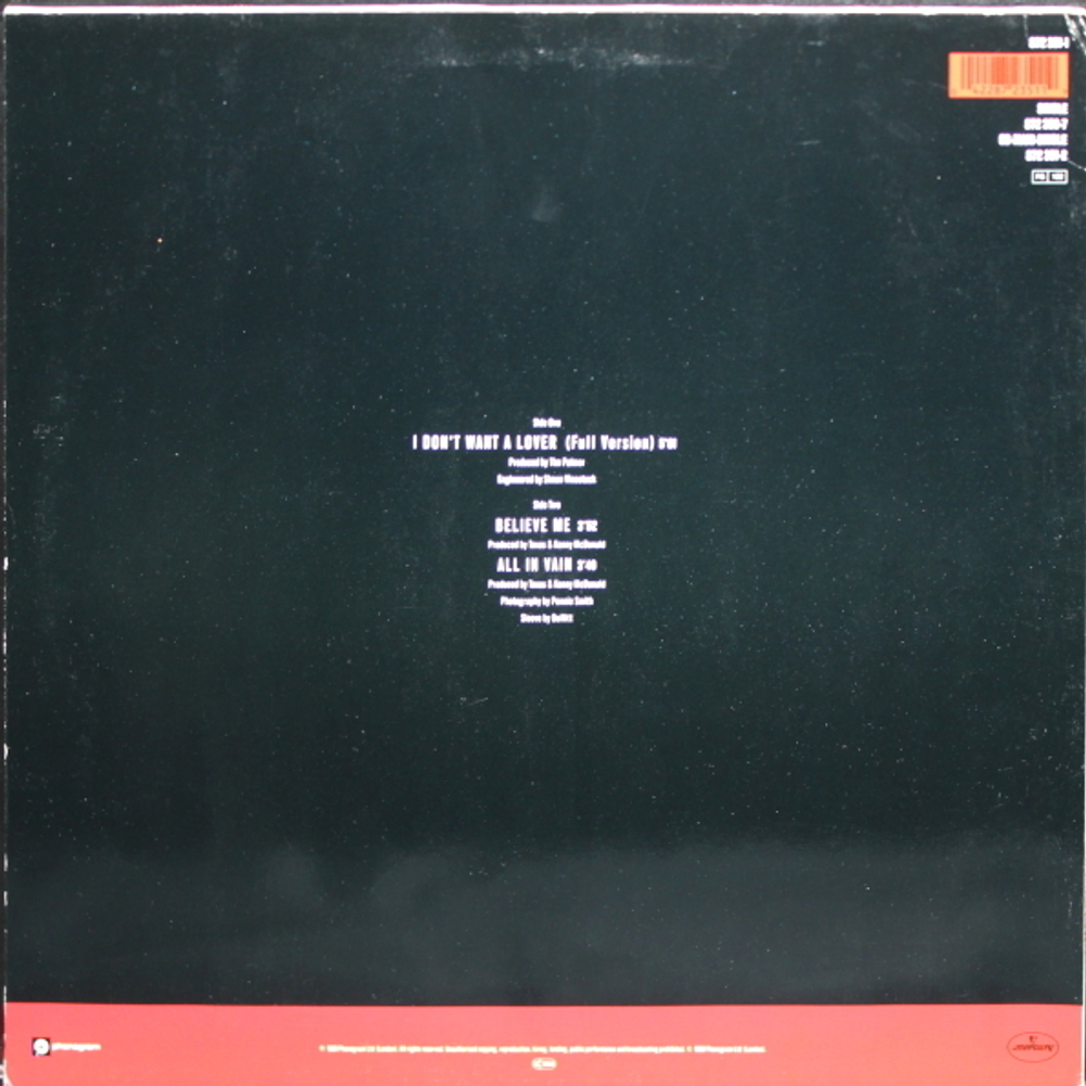Texas / I Don't Want A Lover (12" Vinyl EP)