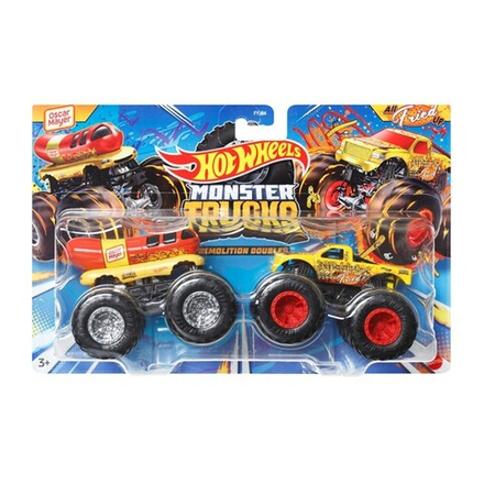 Hot Wheels - MONSTER TRUCKS Металлические транспортные средства Оскар Майер против All Fried Up 2-PAK HWN64 / артикул   FYJ64 HWN64  / GTIN 887961705430