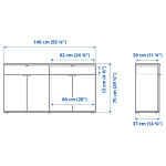 Комбинация для хранения - VIHALS  IKEA/ ВИХАЛС ИКЕА, 75х140 см, серый