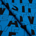 Футер 2-х нит. с рисунком, 100% хлопок, 220 гр/м2, св.синий/чёрный (20500)