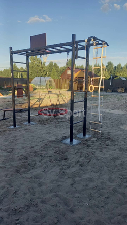 Монтаж уличной шведской стенки Sv Sport Рукоход (4 вертикальных столба)