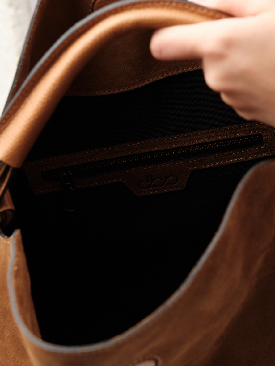 Замшевая сумка Andrea DBR 31374 светло-коричневый