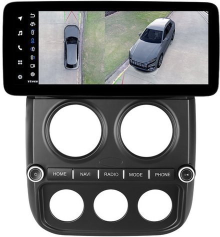 Магнитола для Jeep Compass 2011-2015 - Teyes LUX ONE 360 монитор 12.3" 2K QLED на Android 10, 6/128Гб, CarPlay, 4G SIM-слот, 4 камеры в комплекте