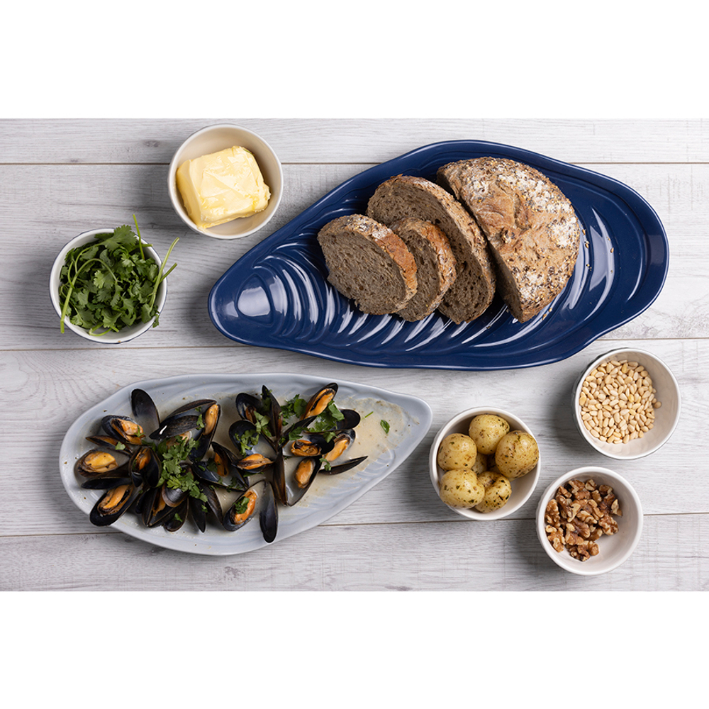 Блюдо сервировочное 18.5х36.5см Nautical серое