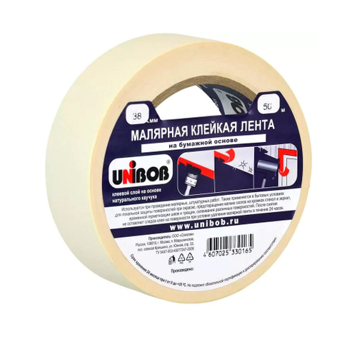 Клейкая лента малярная 38мм*50м UNIBOB