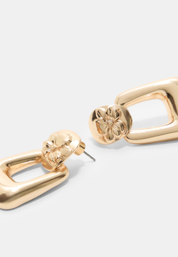 STRADIVARIUS Комплект из 2 объемных сережек, золотой