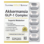 California Gold Nutrition, Akkermansia GLP-1 Complex, комплекс с аккермансией и ГПП-1 + пробиотики, 60 растительных капсул