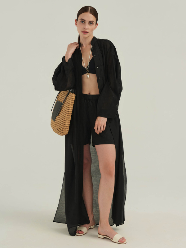 Рубашка длинная EUPHORIA черного цвета