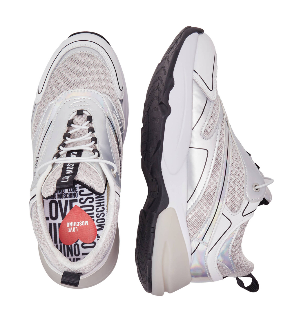 Кроссовки Love Moschino - серебряный(JA15025G0HIQ1)