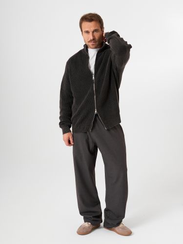 Графитовый хлопковый джемпер на молнии QWE