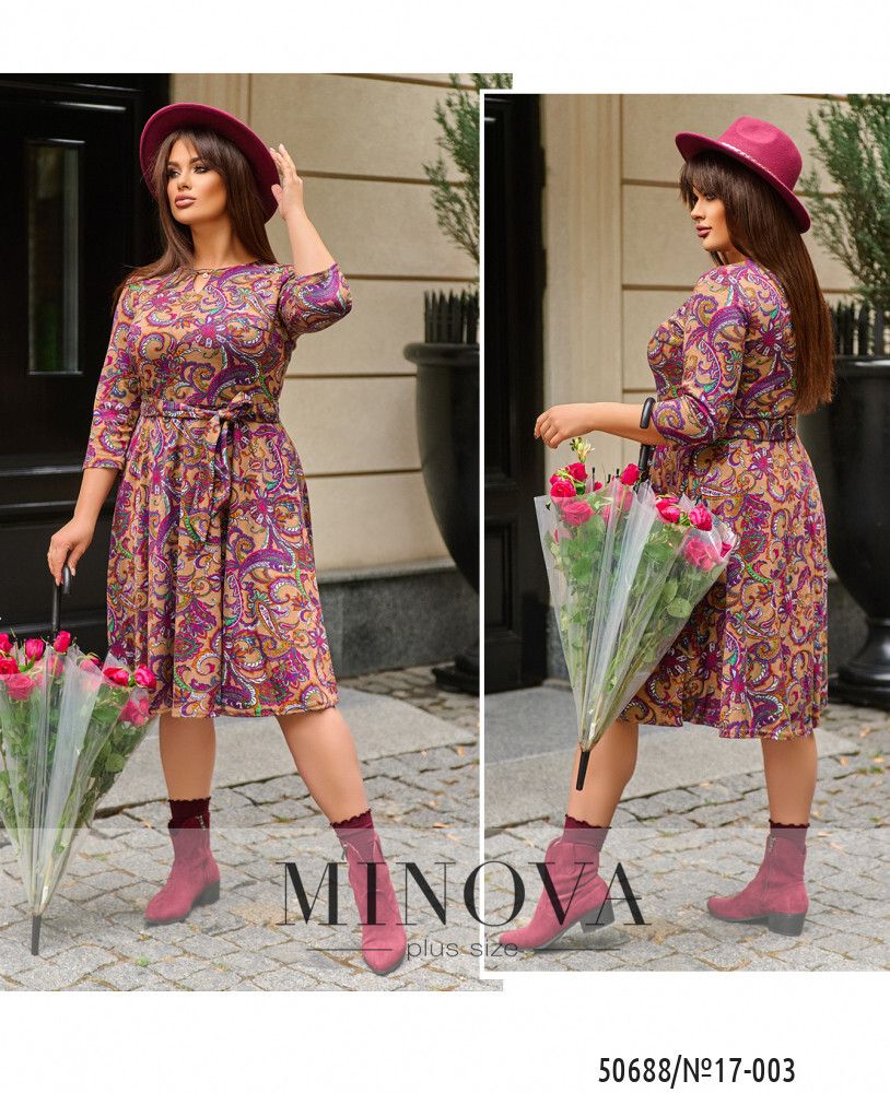 Платье 17-003-Коричневый Minova