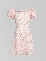 Платье AiZmode 25 короткое в цветочек с рукавом-фонариком