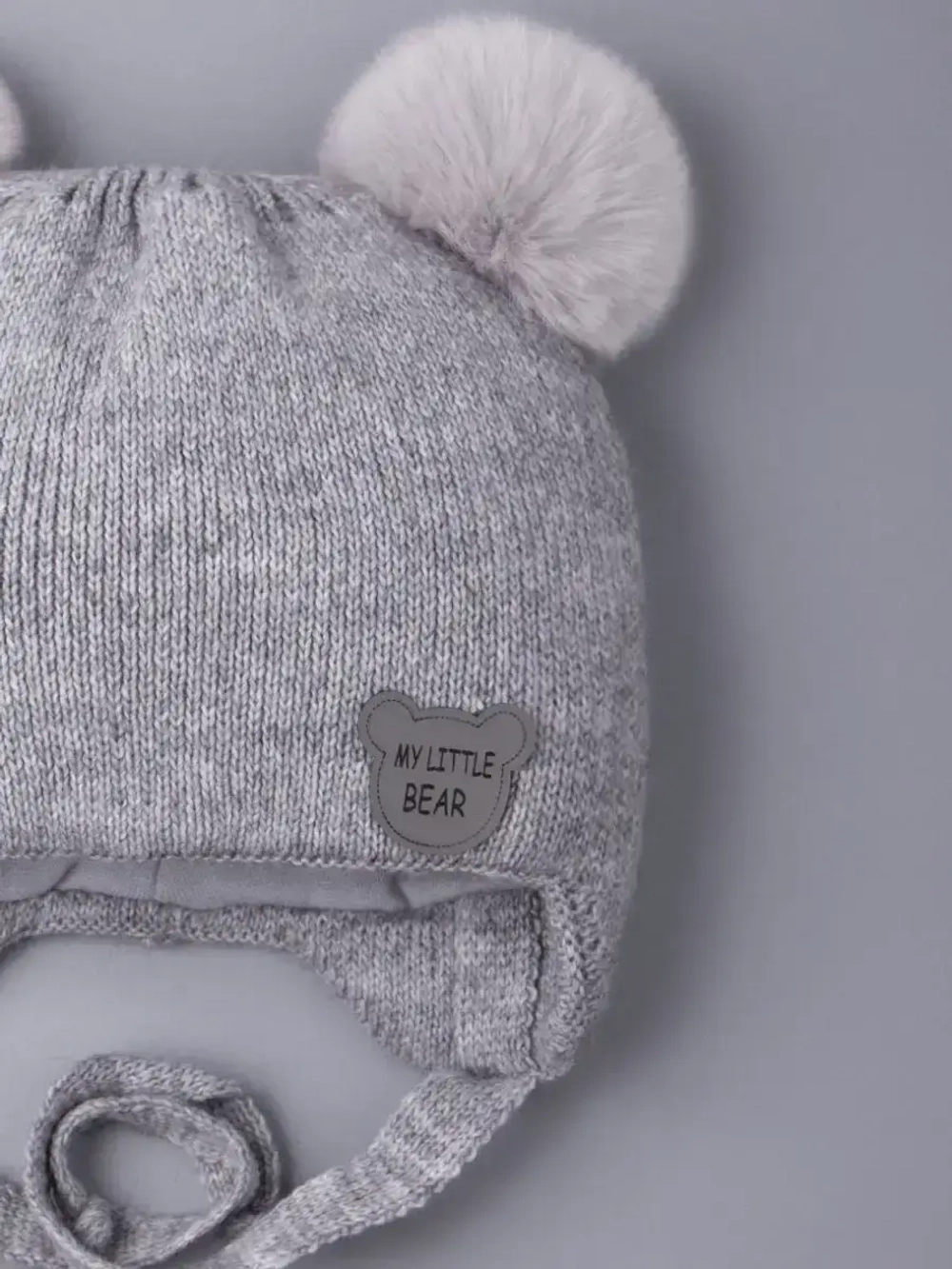 Шапка детская зимняя вязаная с ушками