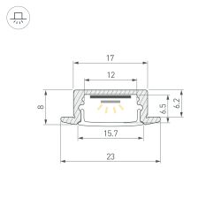 Профиль LINE-2308-F-2000 WHITE (Arlight, Алюминий) 044237(1)