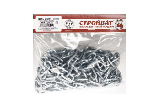 ЦЕПЬ СТРОЙБАТ DIN766 ОЦИНК 4ММ 5М