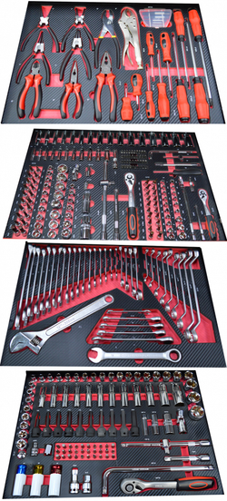 Инструментальная тележка с инструментом GW-7ST2 Blue (Great Wolf, 324поз), 7 ящиков, увеличенные колеса с тормозом, ЦЗ