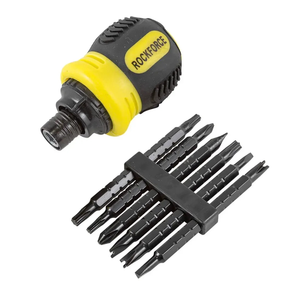 Отвертка реверсивная с набором бит специальных,в блистере RockForce##Rock FORCE RF-32807MR