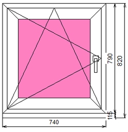 Пластиковое окно 790 х 740 ТермА Эко