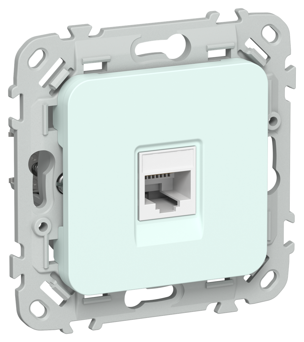 FLITE Розетка компьютерная RJ45 категория 6 UTP РК6-1-0-ФлХЛ холодный лед IEK