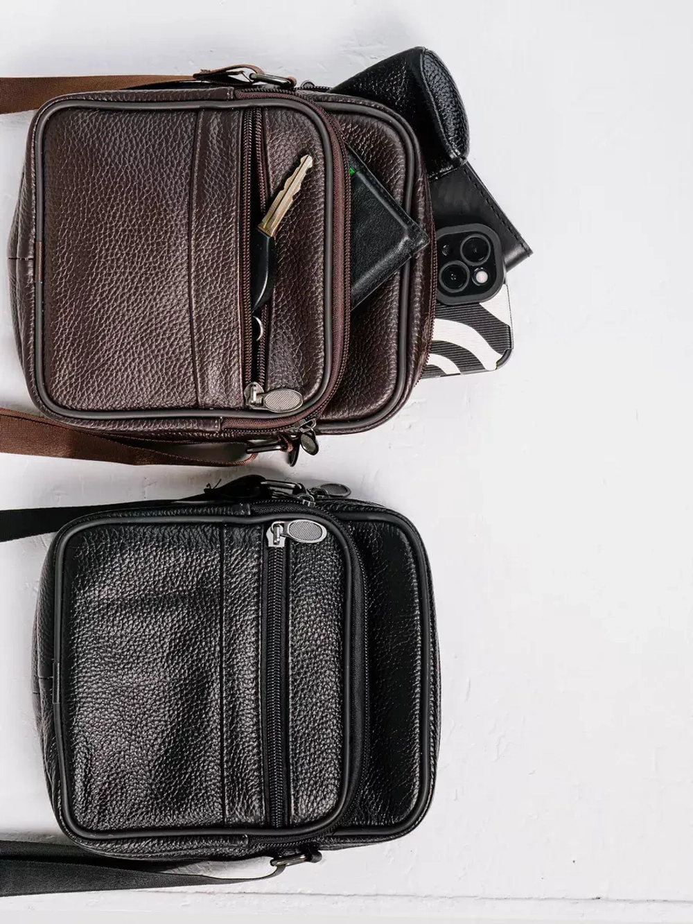 Сумка через плечо кожаная барсетка