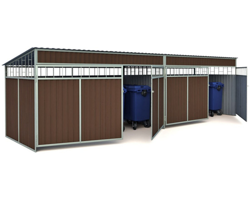 Навес для мусорных баков МФ-1.45-4 (на 8 контейнеров)