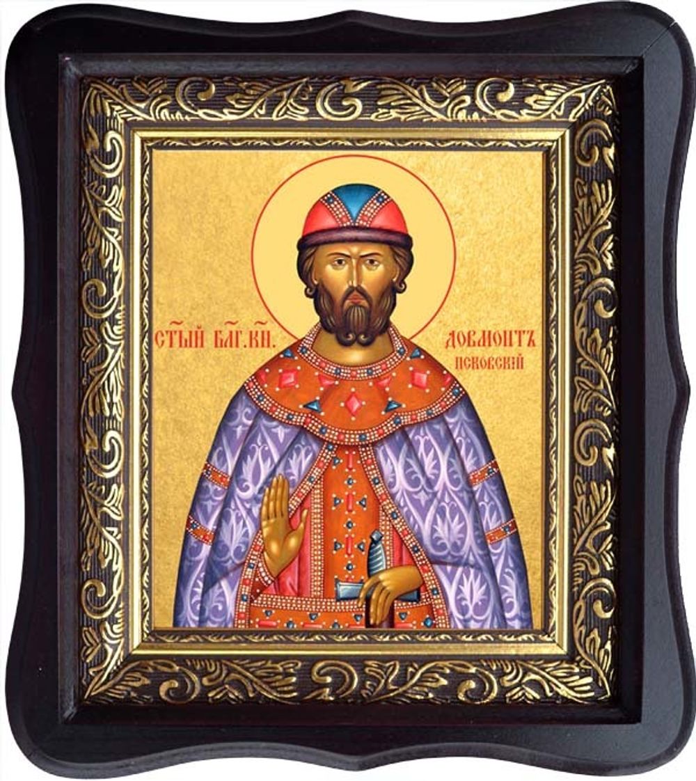 Довмонт (Тимофей) Псковский благоверный князь. Икона на холсте.
