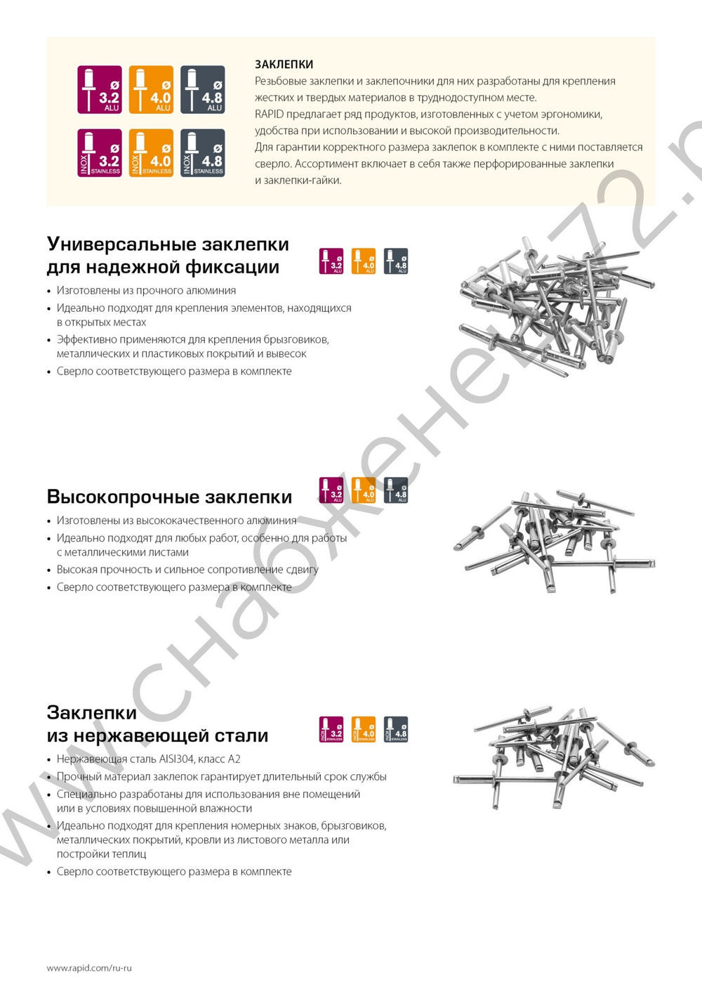 RAPID 4.0х8 мм, 50 шт, Алюминиевая заклепка (5000386)