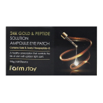 Патчи гидрогелевые для глаз с 24-х каратным золотом и пептидами FarmStay 24K Gold & Peptide Solution Ampoule Eye Patch 60шт