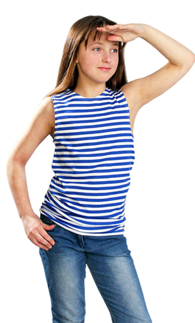 Майка-тельняшка детская тк. кулирка голубая полоса