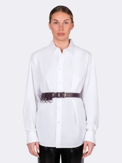 Ремень со шлевками винный "Рептилия" OLA OLA