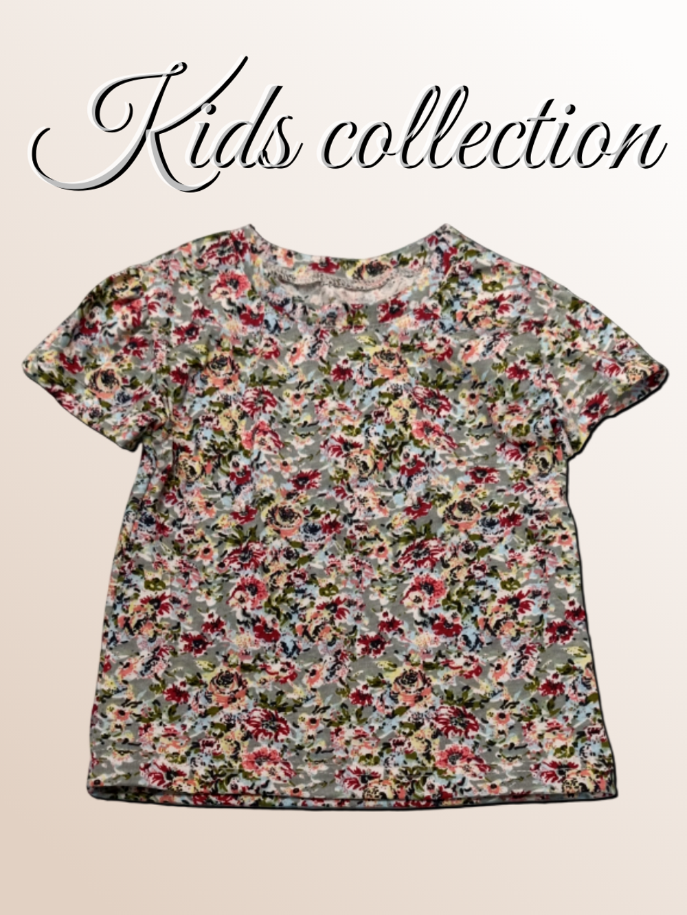 10542 Футболка для девочки кулирка цветочная полянка (64-122/128)