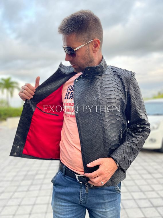 Мужская куртка из кожи питона JT-118