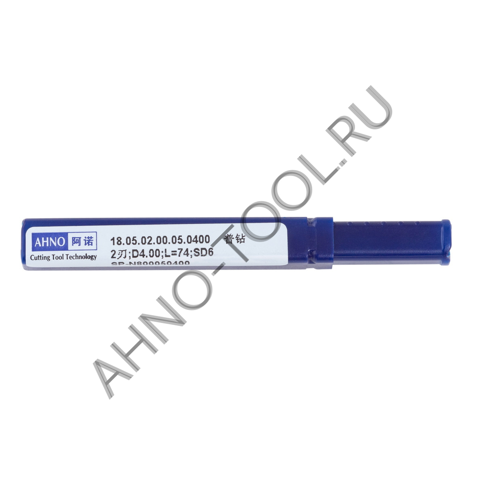 Сверло  4.0мм  твердосплавное 5D без подвода СОЖ. SP-N800050400 VHM AHNO по алюминию и  цвет.металла
