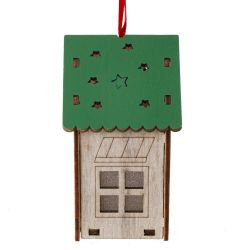 GAEM Изделие декоративное подвесное "Домик" с подсветкой, L5,5 W5 H9 см, 2в.