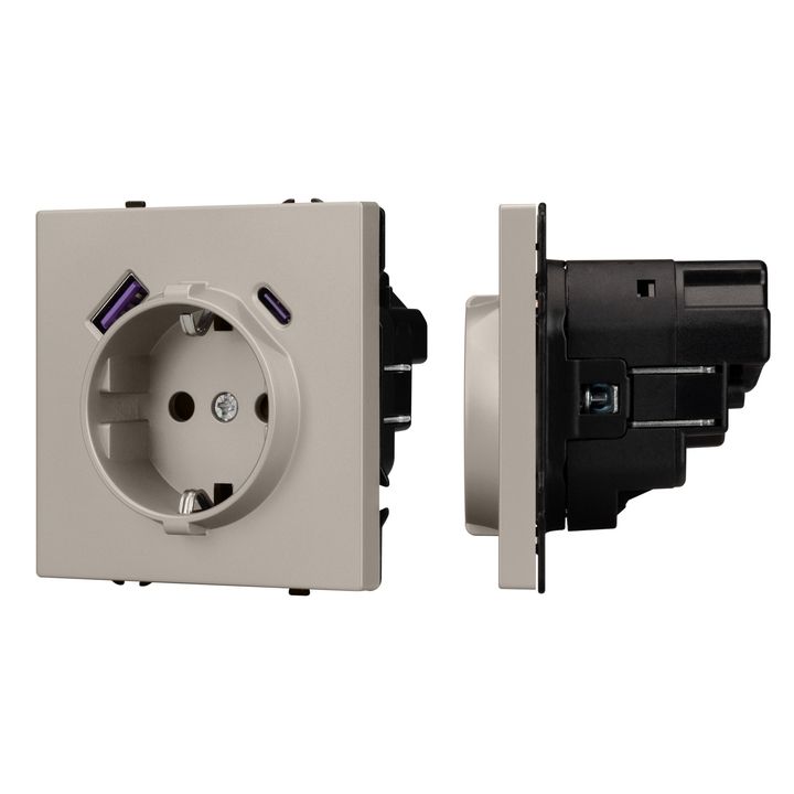Механизм розетки с USB зарядкой SCT-NOBE-MUAC-SFPL-CA (230V, 16A) Arlight 059444