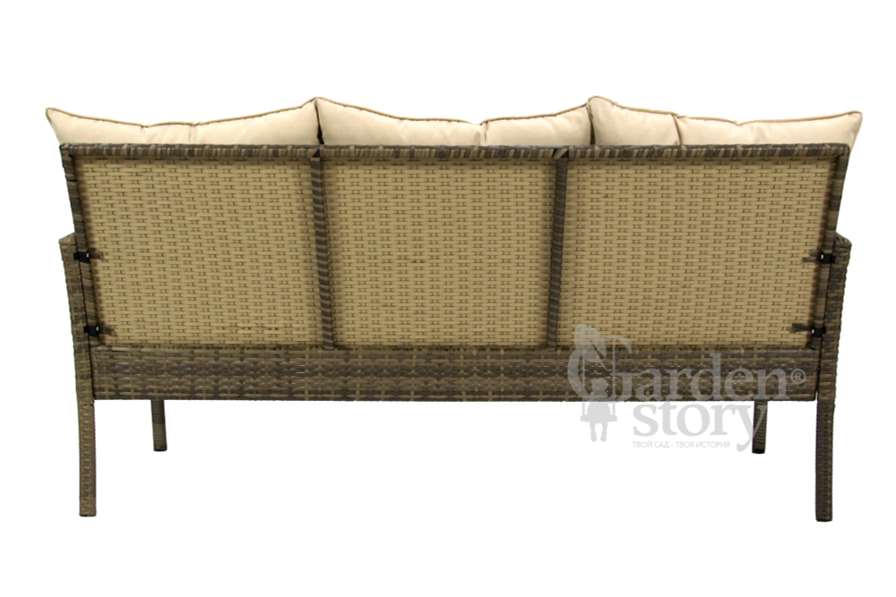 Набор мебели Garden Story Милена 2 уп. (стол+диван+2 Стул Garden Storyа+2 кресла ротанг кор., подушки бежевые+декоративные по