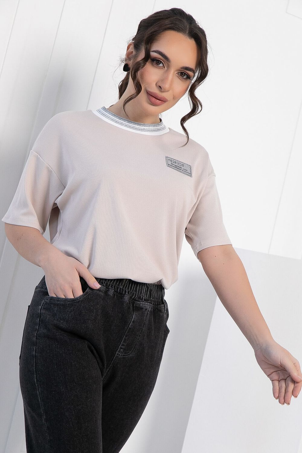 Футболка Ника (бежевая) Б12942-7М LT Collection