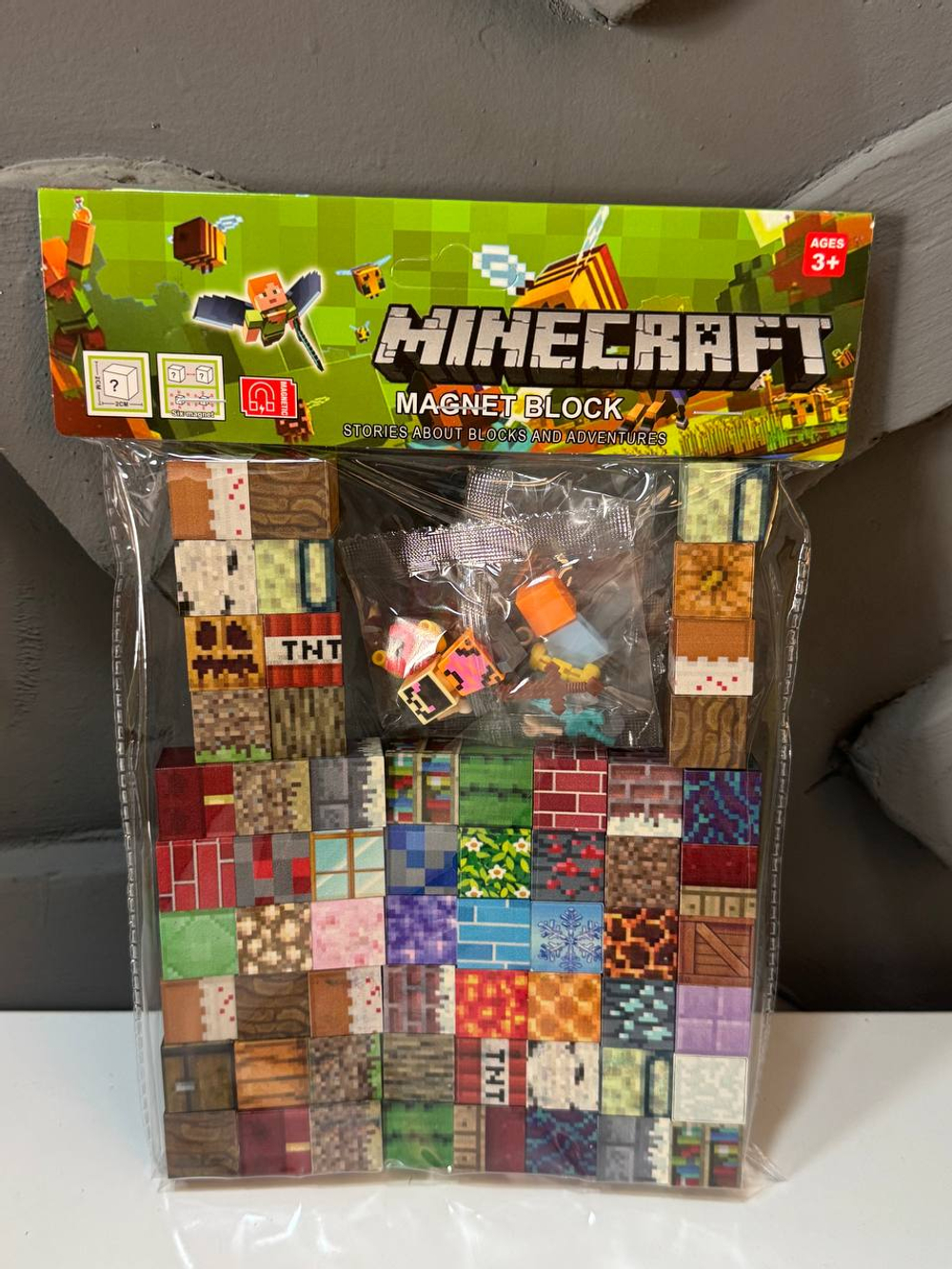 Коструктор магнитный "Minecraft", 60 дет