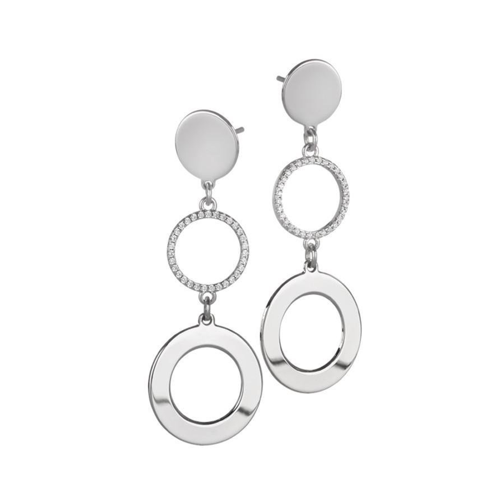 Серьги Boccadamo XOR248 BW/S с кристаллами Swarovski, покрытием родием