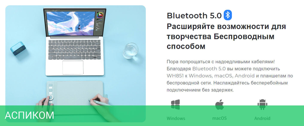 Графический планшет Gaomon WH851 Dark Grey