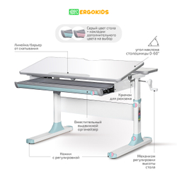 Стол письменный для школьника Ergokids Edmonton BD-610