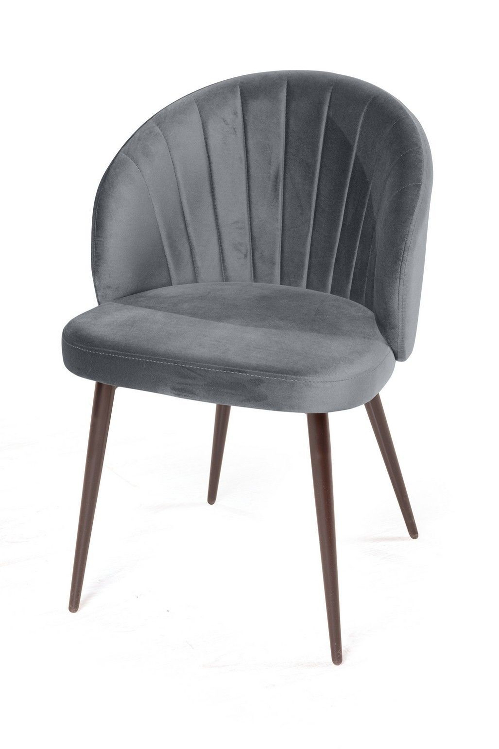 Стул Mont Blanc, бархат светло-серый 26 / черный конус