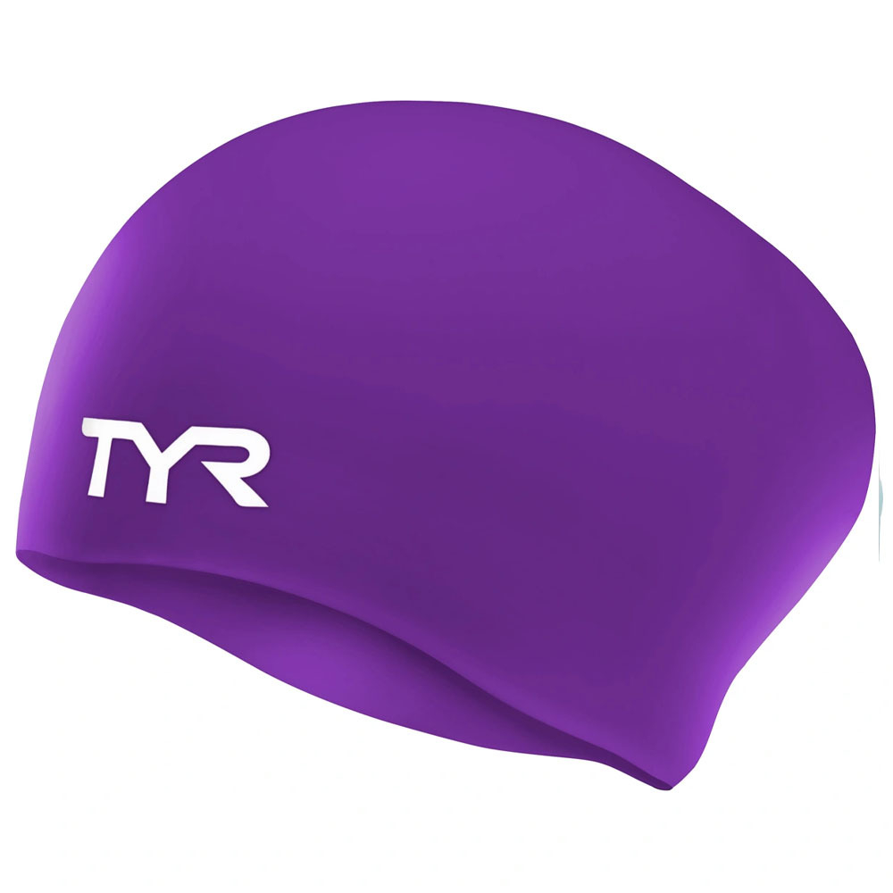 Шапочка для плавания TYR Long Hair Wrinkle-Free Silicone Cap, LCSL-510, фиолетовый