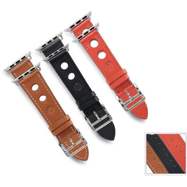 Ремешок кожаный COTEetCI W15 Fashion LEATHER с отверствиями (WH5221-KR-42) для Apple Watch 44мм/ 42мм Коричневый
