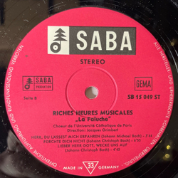 Винтажная виниловая пластинка LP La Faluche, Choeur De L'Universite Catholique De Paris, Jacques Grimbert, Riches Heures Musicales (Германия 1973)