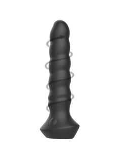 Черный перезаряжаемый мультискоростной вибратор №02 Undulating vibrator - 19 см.