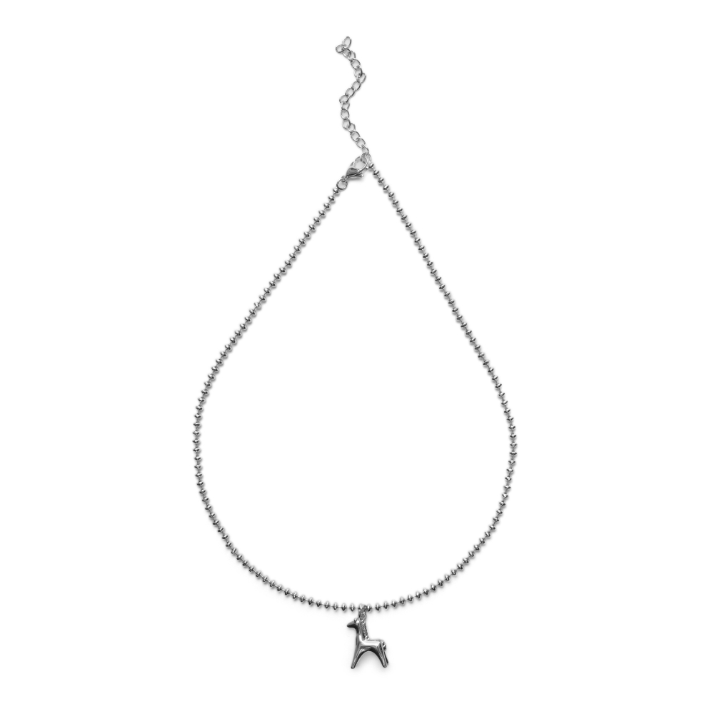 Латунная цепочка с Дымковской игрушкой Лошадка, silver