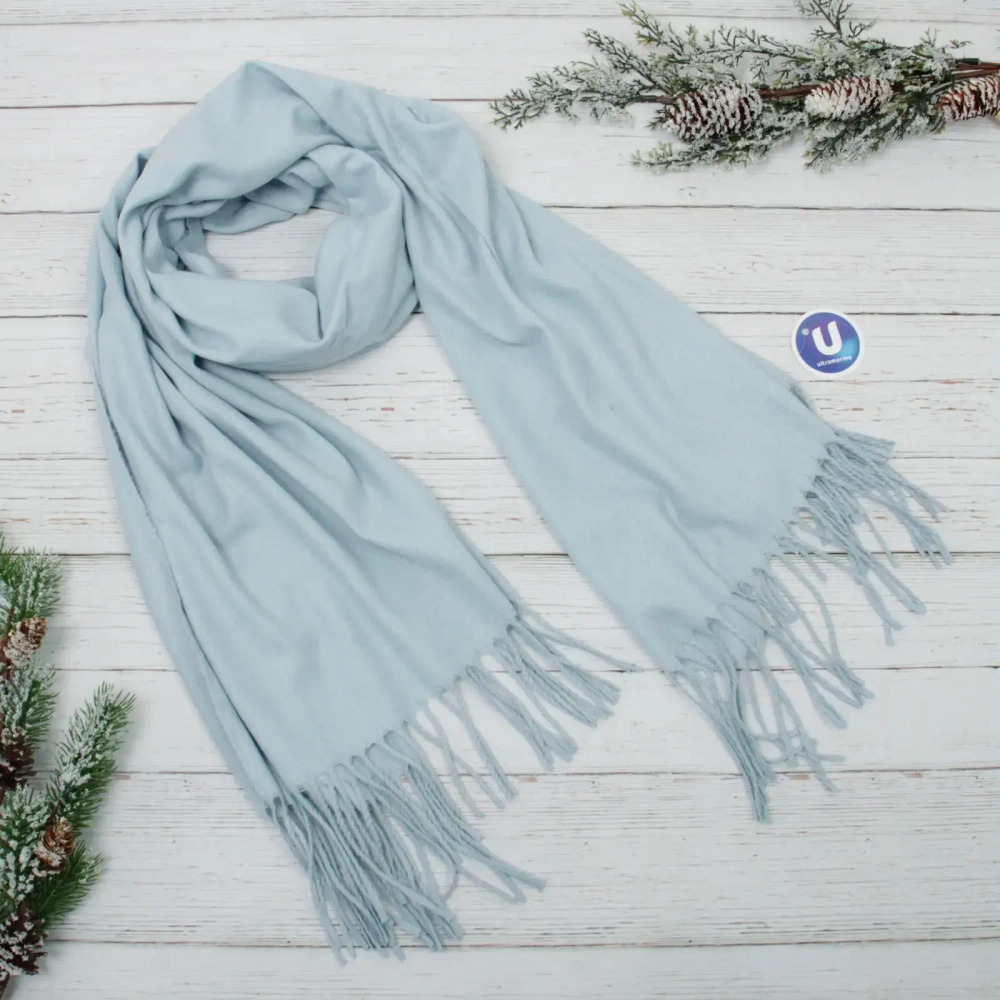 Палантин - шарф «ZIMA», однотонный, цвет светло голубой, 180*70см (200гр)